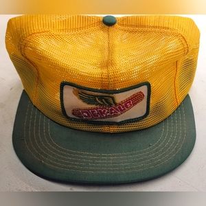 Vintage Dekalb Seed Corn Patch Snap Back Mesh Hat K-Brand Farm Truckers Hat Mint